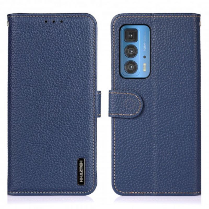 Skórzany Futerał Motorola Edge 20 Pro Etui Na Telefon Litchi Leather Khazneh Rfid