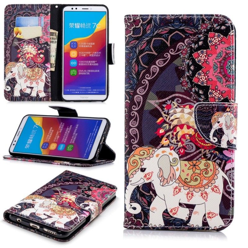 Etui Folio Honor 7C Etniczna Mandala Słonia