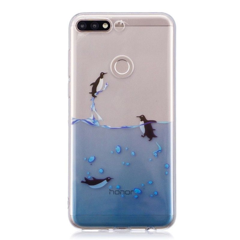 Etui Honor 7C Przezroczysta Gra W Pingwiny Etui Ochronne