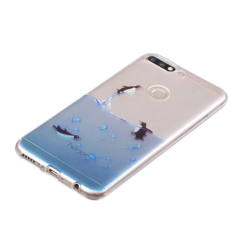 Etui Honor 7C Przezroczysta Gra W Pingwiny Etui Ochronne