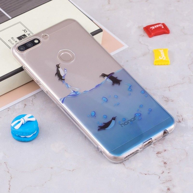 Etui Honor 7C Przezroczysta Gra W Pingwiny Etui Ochronne