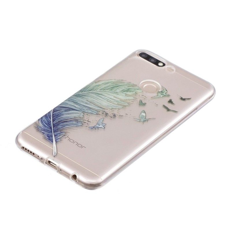 Etui Honor 7C Przezroczyste Kolorowe Pióro Etui Ochronne