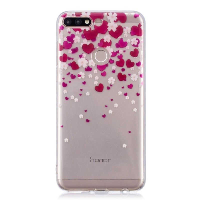 Futerały Honor 7C Etui na Telefon Deszcz Serc