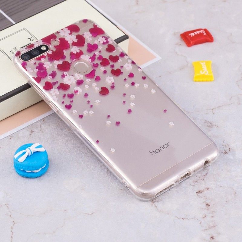 Futerały Honor 7C Etui na Telefon Deszcz Serc