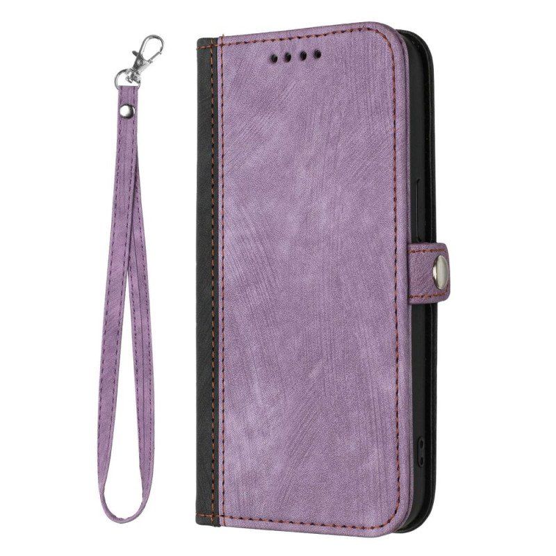 Etui Folio do Sony Xperia 5 IV Dwukolorowy Z Paskiem