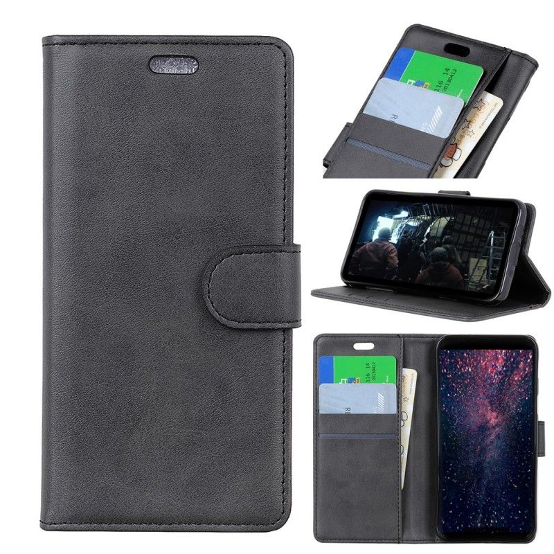 Etui Folio Sony Xperia L3 Czerwony Czarny Efekt Skóry Matowej Retro