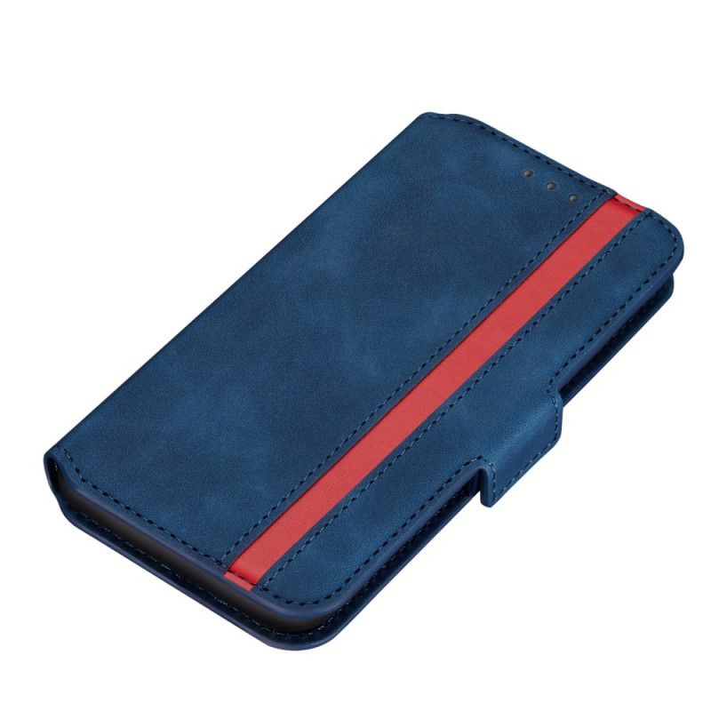 Etui Folio Samsung Galaxy S10 Plus Granatowy Czerwony Dwukolorowa Linia Pionowa Etui Ochronne