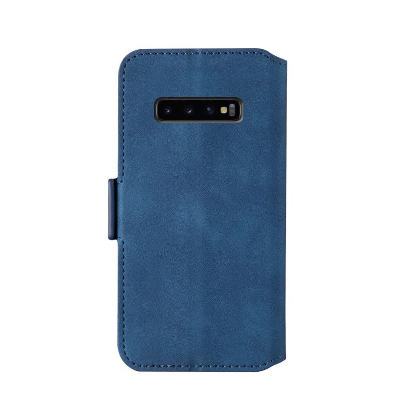 Etui Folio Samsung Galaxy S10 Plus Granatowy Czerwony Dwukolorowa Linia Pionowa Etui Ochronne