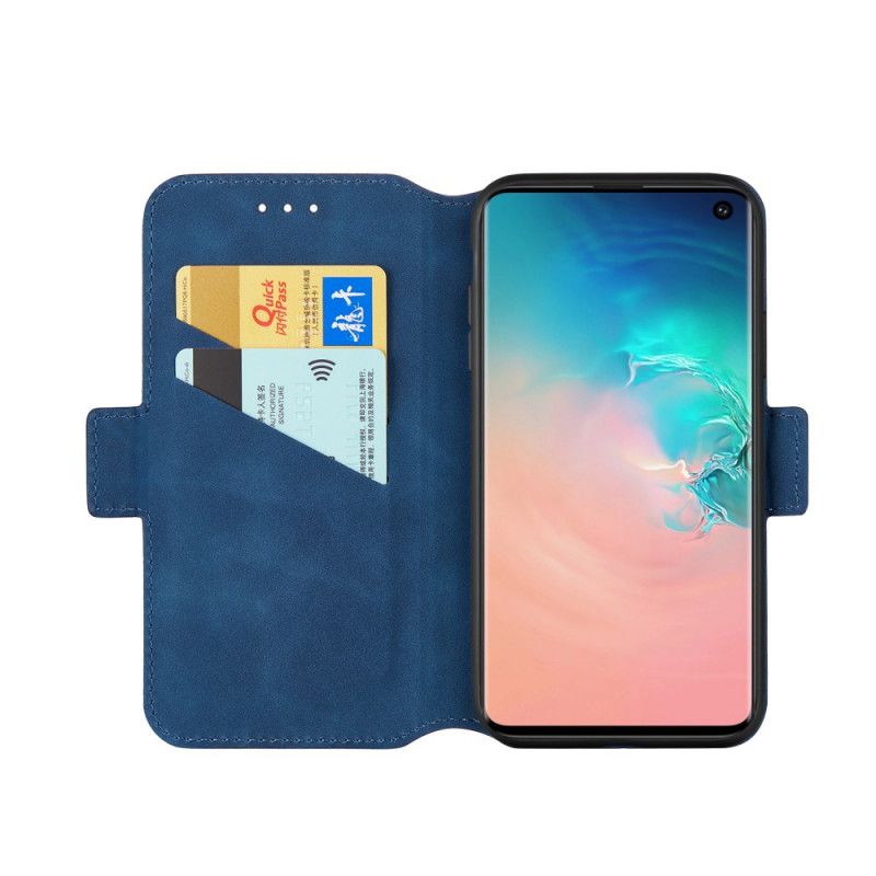 Etui Folio Samsung Galaxy S10 Plus Granatowy Czerwony Dwukolorowa Linia Pionowa Etui Ochronne