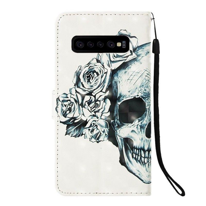 Etui Folio Samsung Galaxy S10 Plus Kwiecista Czaszka