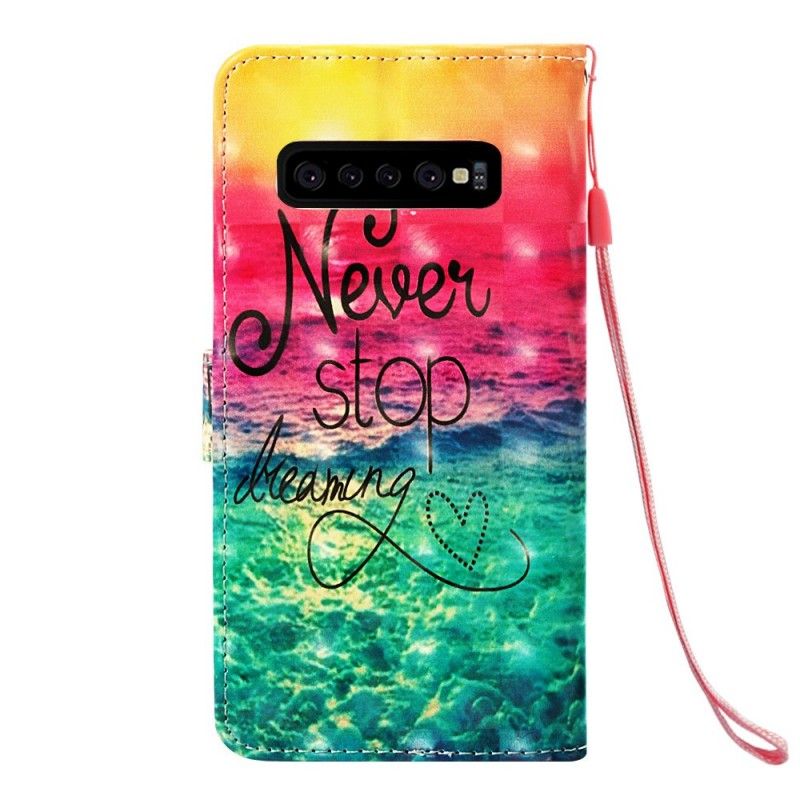 Etui Folio Samsung Galaxy S10 Plus Nigdy Nie Przestawaj Marzyć Etui Ochronne