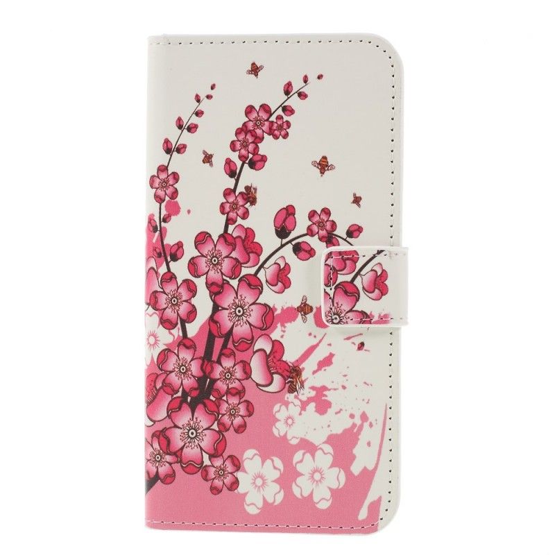 Etui Folio Samsung Galaxy S10 Plus Różowy Magenta Motyle I Kwiaty