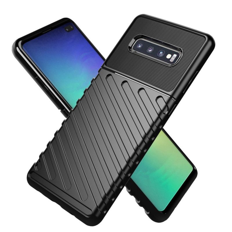 Etui Samsung Galaxy S10 Plus Zielony Czarny Seria Grzmotów