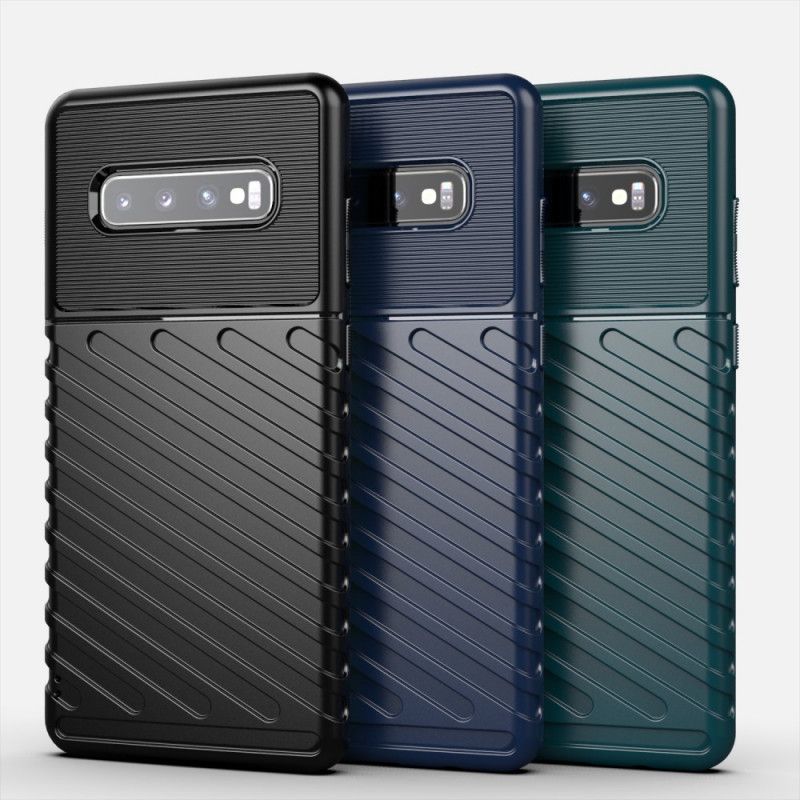 Etui Samsung Galaxy S10 Plus Zielony Czarny Seria Grzmotów