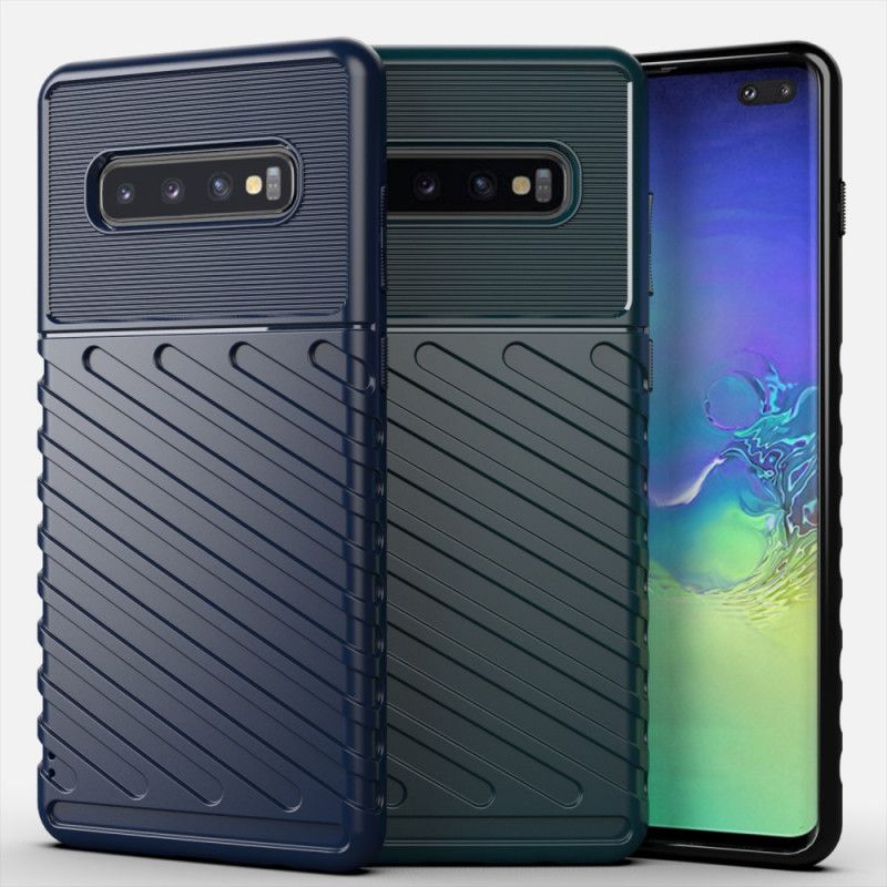 Etui Samsung Galaxy S10 Plus Zielony Czarny Seria Grzmotów