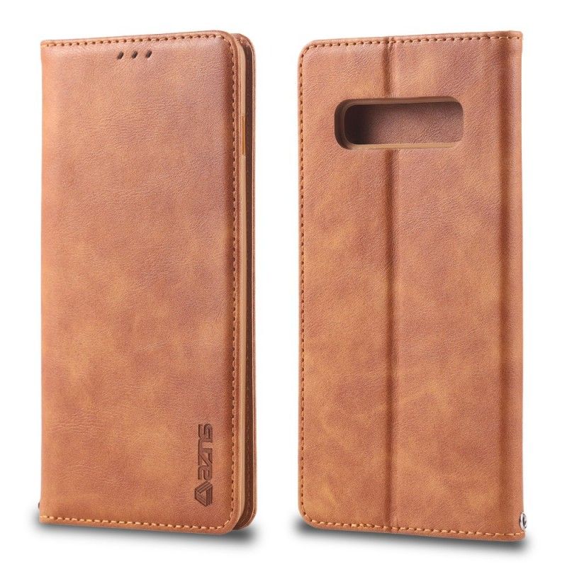 Flip Kotelot Samsung Galaxy S10 Plus Czerwony Czarny Etui na Telefon Retro Azns