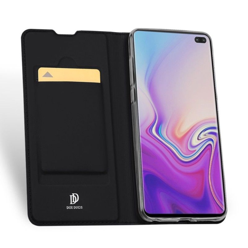 Flip Kotelot Samsung Galaxy S10 Plus Granatowy Czarny Seria Pierwszej Klasy