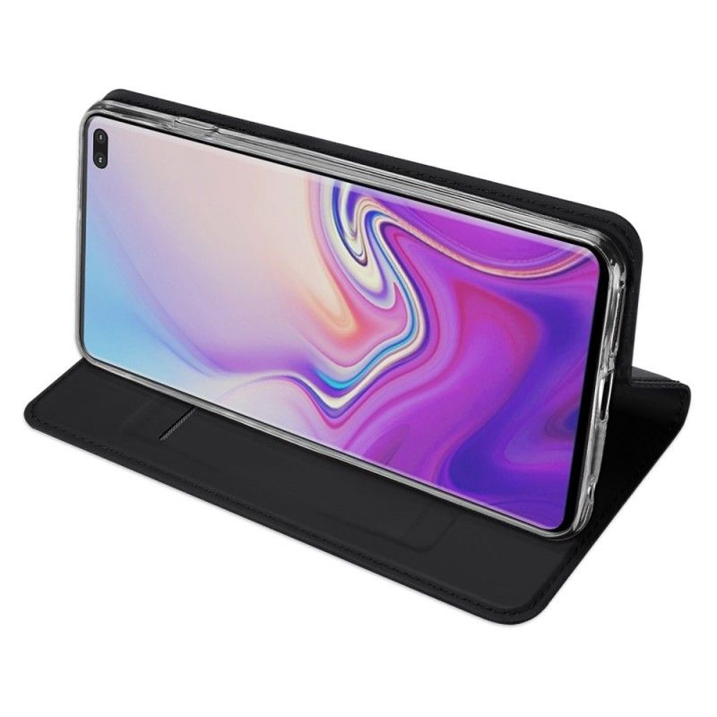 Flip Kotelot Samsung Galaxy S10 Plus Granatowy Czarny Seria Pierwszej Klasy