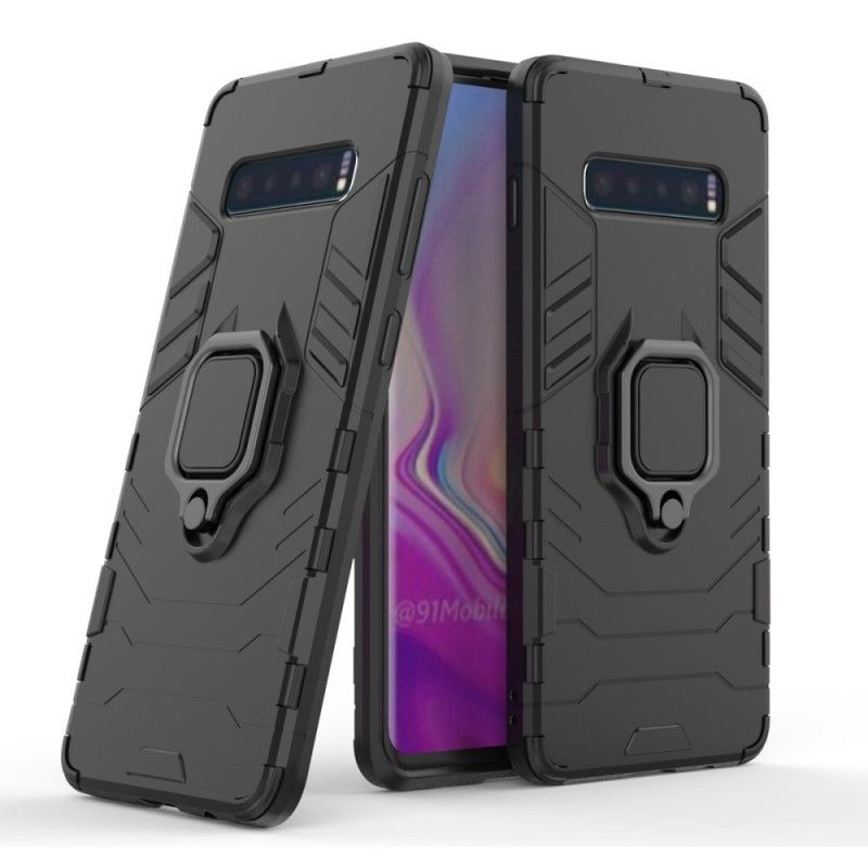 Futerały Samsung Galaxy S10 Plus Ciemnoniebieski Czarny Pierścień Oporowy