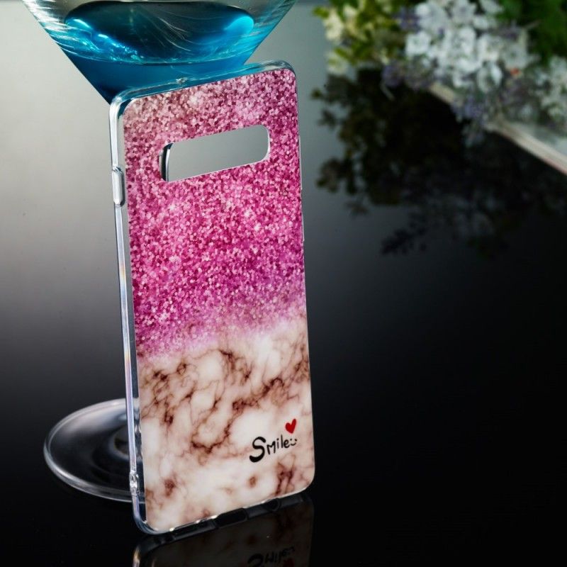 Futerały Samsung Galaxy S10 Plus Etui na Telefon Marmurowy Blask I Uśmiech