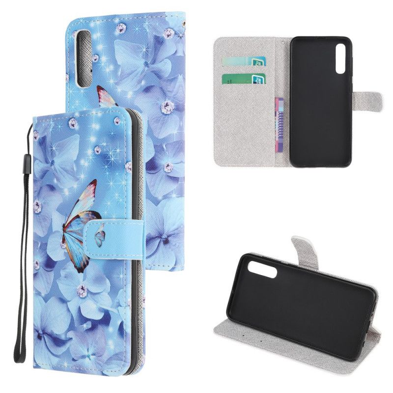 Etui Folio Huawei P Smart S Diamentowe Motyle Ze Stringami