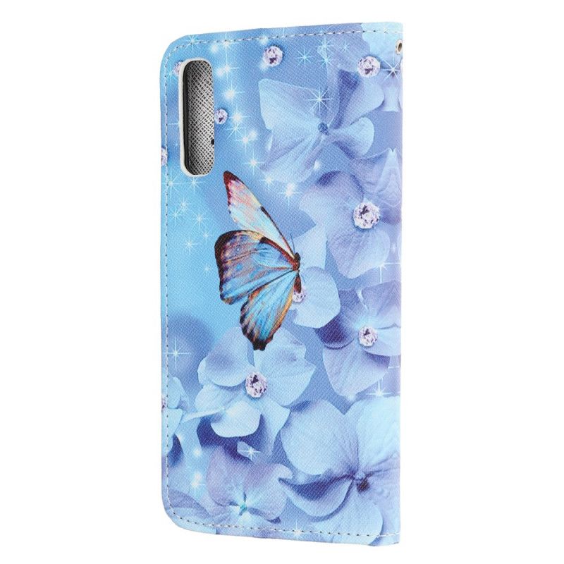 Etui Folio Huawei P Smart S Diamentowe Motyle Ze Stringami