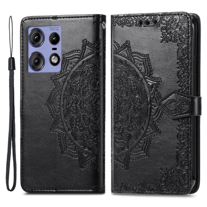 Etui Folio Motorola Edge 50 Pro Barokowa Mandala Z Paskiem Etui Ochronne