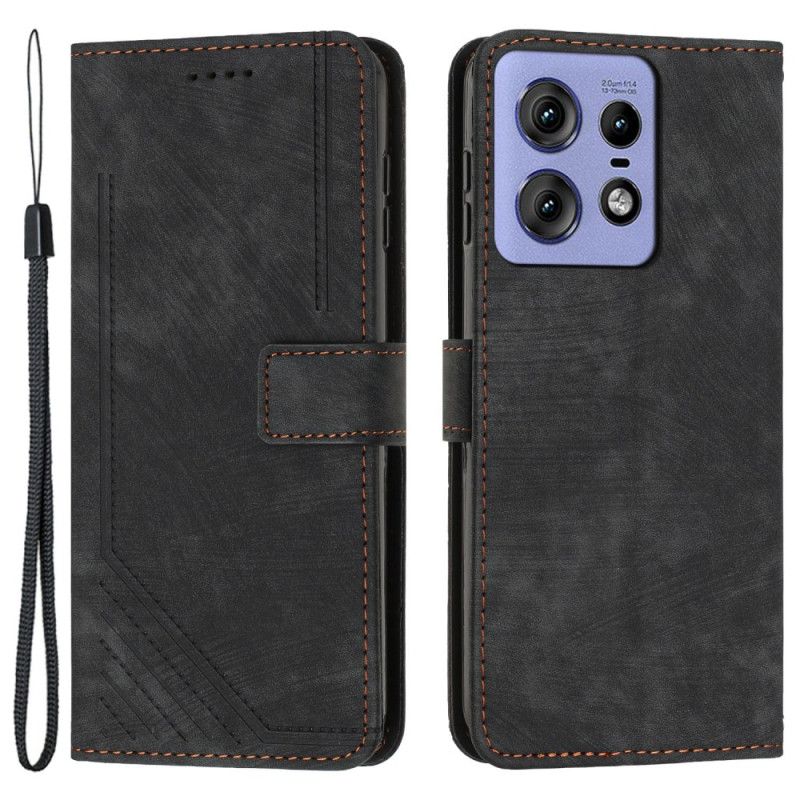 Etui Folio Motorola Edge 50 Pro Drukowanie Linii Paska