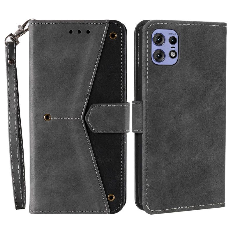 Etui Folio Motorola Edge 50 Pro Dwukolorowy Z Paskiem Etui Ochronne