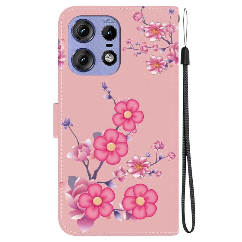 Etui Folio Motorola Edge 50 Pro Sakura Z Paskiem