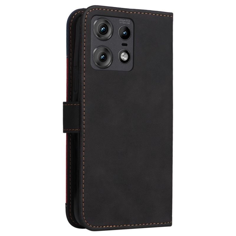 Etui Folio Motorola Edge 50 Pro Trójkolorowy Z Paskiem Etui Ochronne