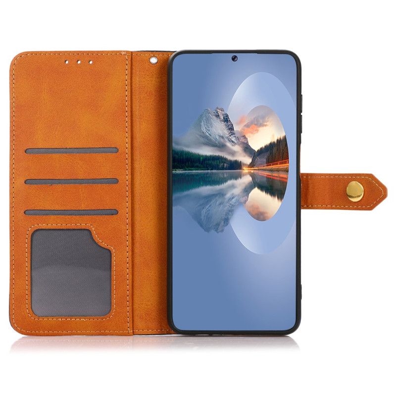 Etui Folio Motorola Edge 50 Pro Złoty Guzik Khazneh Etui Ochronne