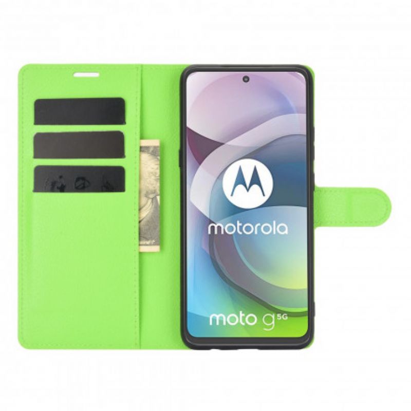 Etui Folio Moto G 5g Klasyczny Efekt Liczi Etui Ochronne