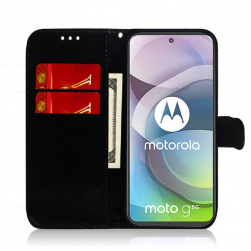 Skórzany Futerał Moto G 5g Etui Na Telefon Faux Leather Mirror Cover