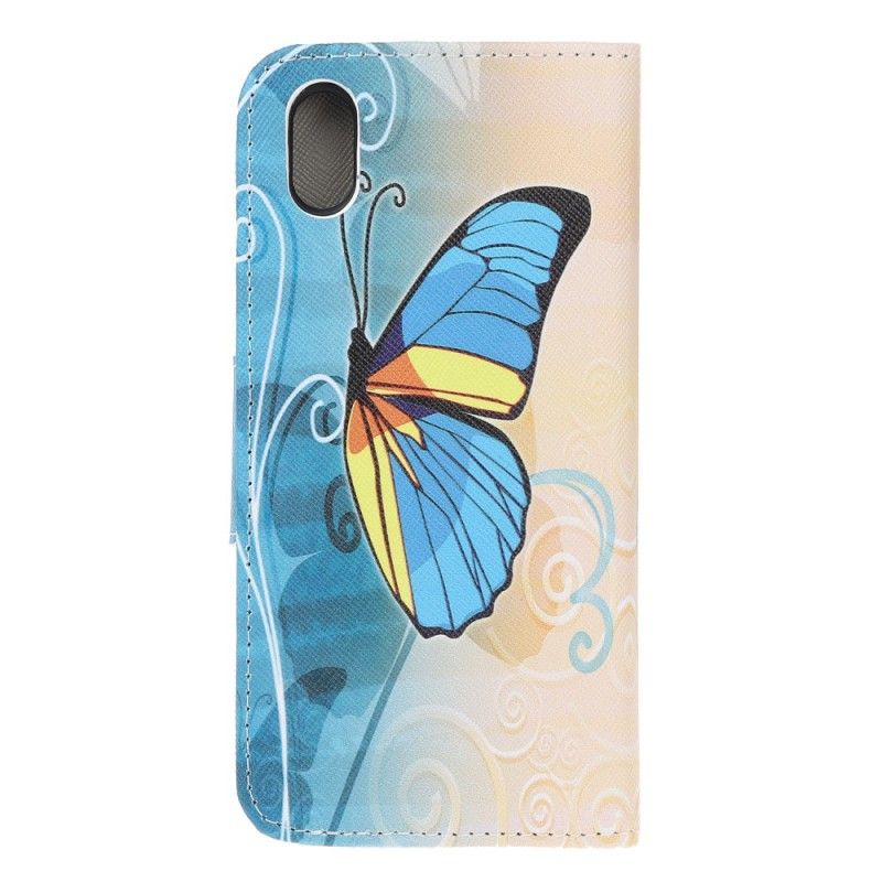 Etui Folio Huawei Y5 2019 Motyl Niebieski I Żółty