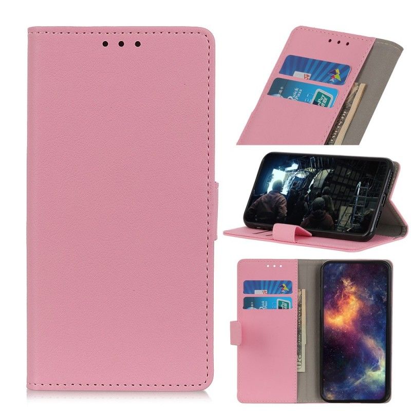 Etui Folio Huawei Y5 2019 Różowy Czarny Uproszczona Imitacja Skóry