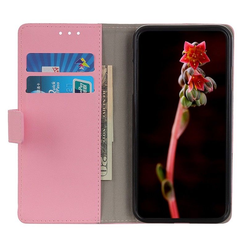 Etui Folio Huawei Y5 2019 Różowy Czarny Uproszczona Imitacja Skóry