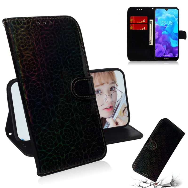 Etui Folio Huawei Y5 2019 Szary Czarny Czysty Kolor Etui Ochronne