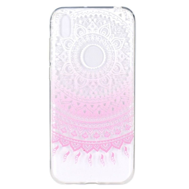 Etui Huawei Y5 2019 Róża Przezroczysta Kolorowa Mandala Etui Ochronne