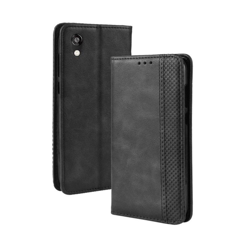 Flip Kotelot Huawei Y5 2019 Czerwony Czarny Stylizowany Efekt Skóry W Stylu Vintage