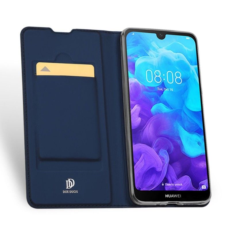 Flip Kotelot Huawei Y5 2019 Granatowy Czarny Skóra Pro Dux Ducis Etui Ochronne