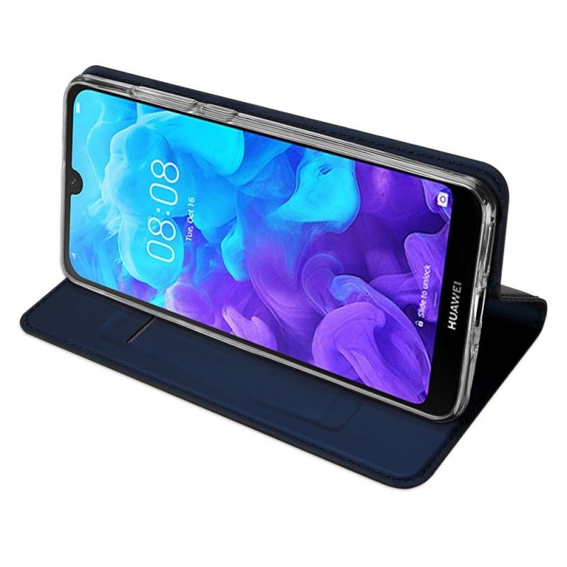 Flip Kotelot Huawei Y5 2019 Granatowy Czarny Skóra Pro Dux Ducis Etui Ochronne