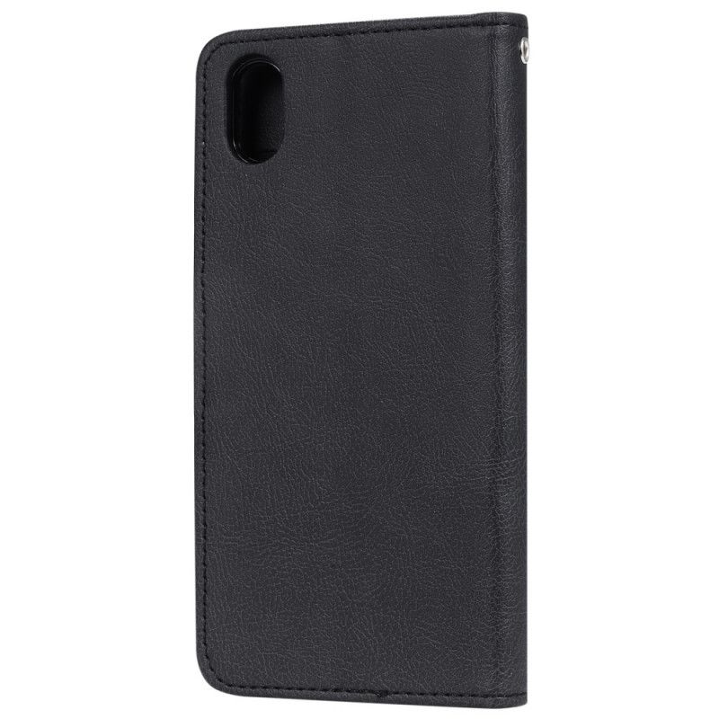 Etui Folio Honor 8S Czerwony Czarny Odpinana Skorupa Z Paskiem