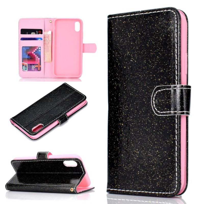 Etui Folio Honor 8S Fioletowy Magenta Brokat