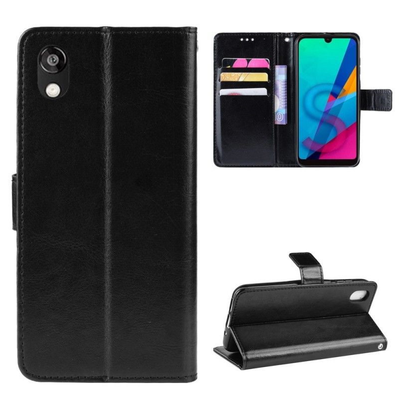 Etui Folio Honor 8S Kawowy Czarny Efektowna Sztuczna Skóra