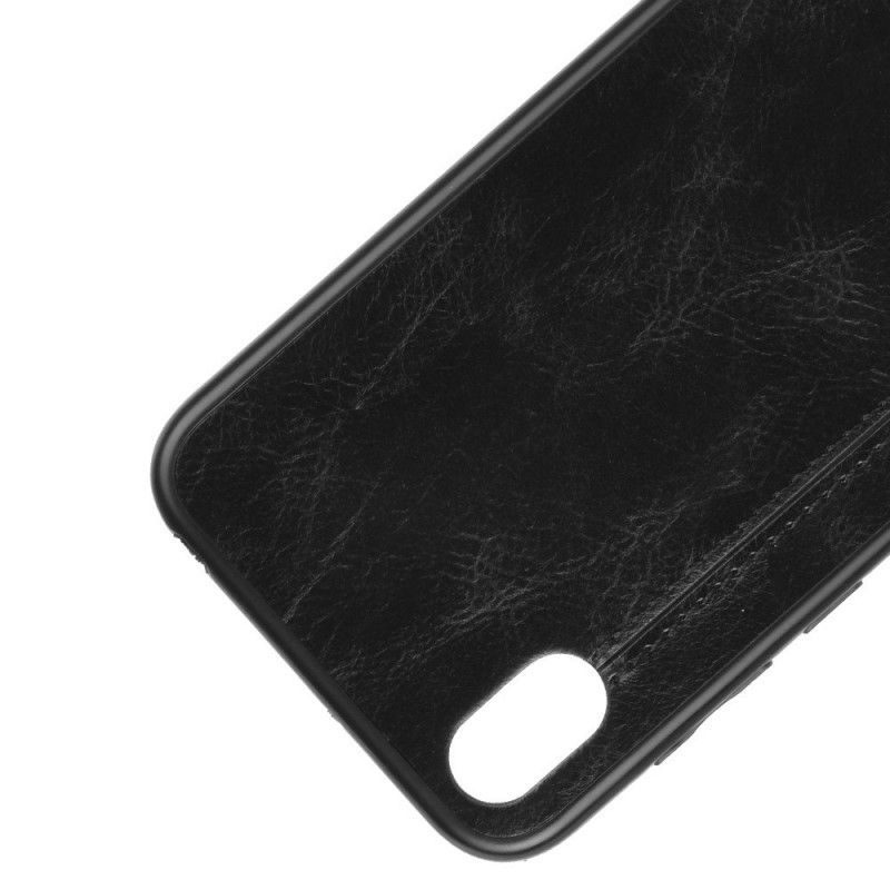 Etui Honor 8S Czerwony Czarny Efekt Szytej Skóry Etui Ochronne