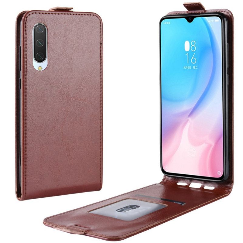 Etui Folio Xiaomi Mi 9 Lite Biały Czarny Efekt Składanej Skóry