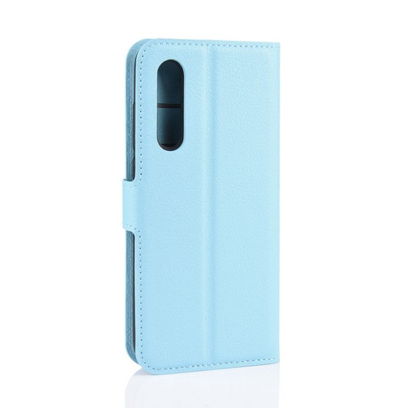 Etui Folio Xiaomi Mi 9 Lite Biały Czarny Klasyczna Imitacja Skóry Liczi Etui Ochronne