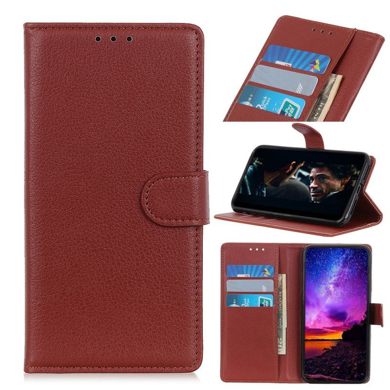 Etui Folio Xiaomi Mi 9 Lite Czarny Efekt Skóry Lychee Premium Etui Ochronne