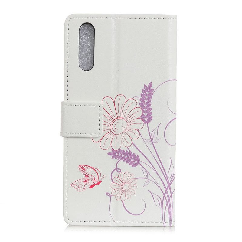 Etui Folio Xiaomi Mi 9 Lite Rysowanie Motyli I Kwiatów Etui Ochronne